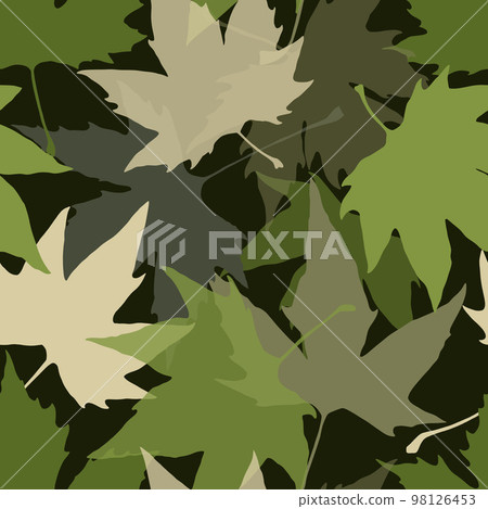 Camouflage seamless pattern of leaves. Vector illustration for your design Camouflage seamless pattern of leaves. Vector illustration for your design 98126453