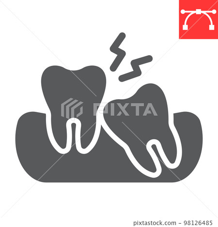 Wisdom teeth glyph icon, dental and stomatolgy, impacted tooth sign vector graphics, editable stroke solid icon, eps 10 Wisdom teeth glyph icon, dental and stomatolgy, impacted tooth sign vector graphics, editable stroke solid icon, eps 10 98126485
