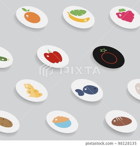 Set of fruit and vegetable icons for app healthy nutrition. Vector illustration Set of fruit and vegetable icons for app healthy nutrition. Vector illustration 98128135