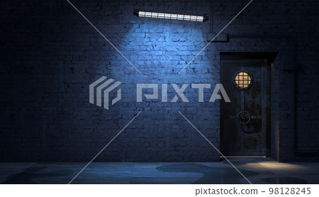Brick wall of a street facade at night Brick wall of a street facade at night 98128245