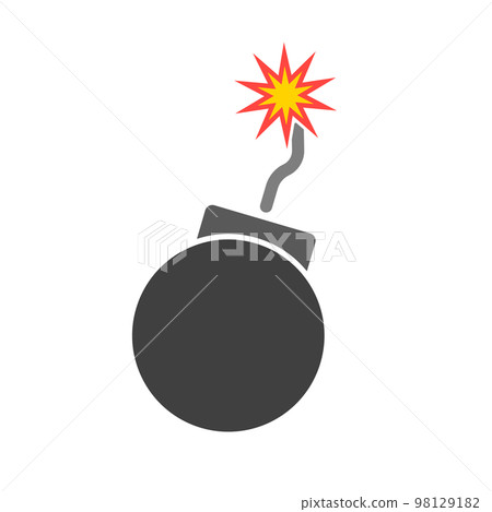 Burning bomb icon. vector. 98129182
