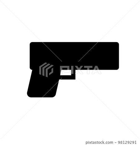 Handgun silhouette icon. pistol. vector. 98129291