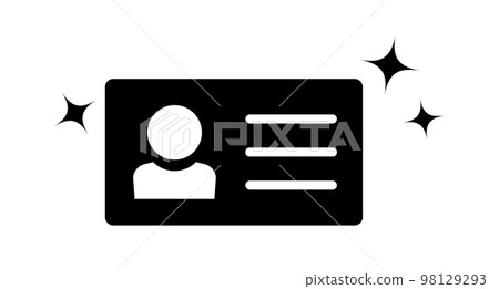 Glitter mark and identification silhouette icon. new identification. ID CARD. vector. 98129293