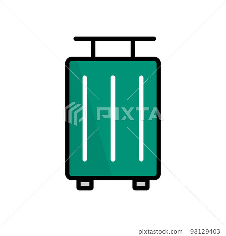 green suitcase. trunk case. travel luggage. vector. 98129403