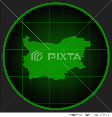 Vector map Bulgaria on the radar screen Vector map Bulgaria on the radar screen 98129574