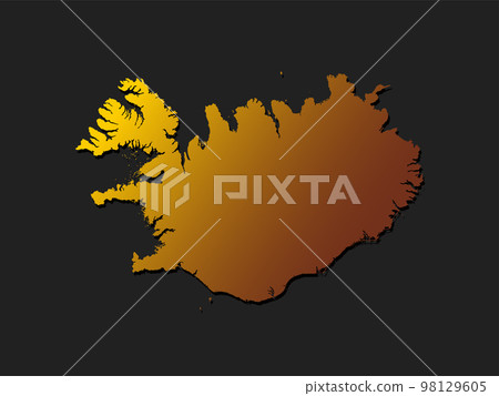 Vector map Iceland gold material, Europe country 98129605