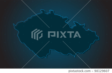 Vector map Czech on the radar screen 98129607