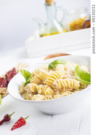 Italian pasta with cheese and meat 98130252