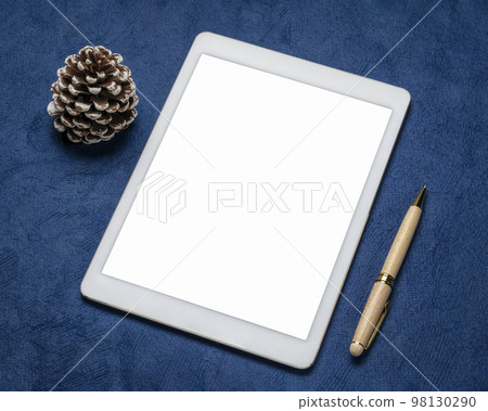 mockup of digital tablet with a blank isolated screen 98130290