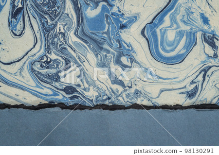 fantasy paper landscape in blue 98130291