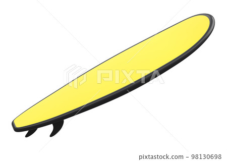 Realistic yellow surfboard for summer surfing isolated on white background. Realistic yellow surfboard for summer surfing isolated on white background. 98130698