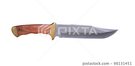 Bowie Knife isolate over white Bowie Knife isolate over white 98131451
