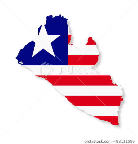 Liberia flag map on white background with clipping path 3d illustration 98131596