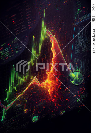 Stock crisis red price drop arrow down chart fall 98131740