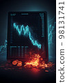 Stock crisis red price drop arrow down chart fall 98131741