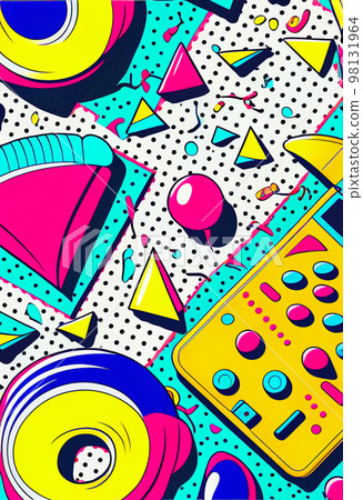 90s pop art pattern background illustration 98131964