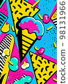 90s pop art pattern background illustration 98131966