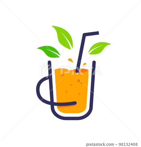 Fresh fruit smoothies logo,flat design icon vector illustration 98132408