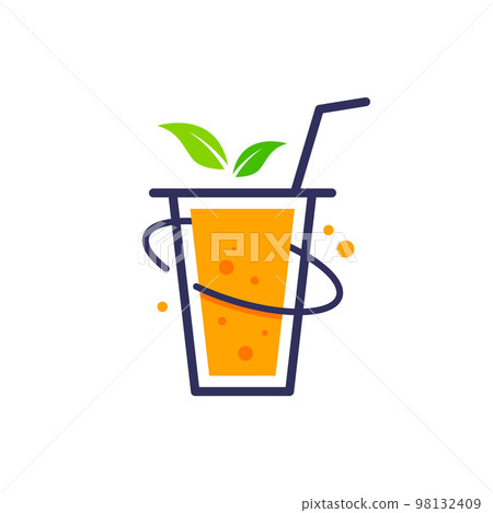 Fresh fruit smoothies logo,flat design icon vector illustration 98132409