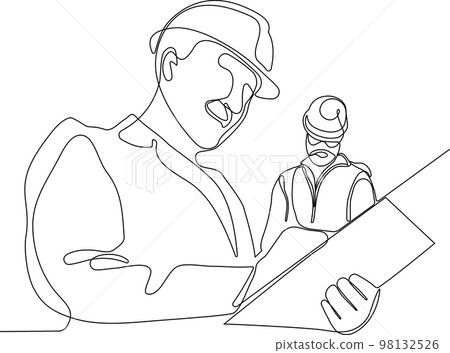 construction manager and engineer working on building site. Vector illustration construction manager and engineer working on building site. Vector illustration 98132526