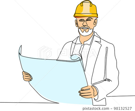 construction manager and engineer working on building site. Vector illustration construction manager and engineer working on building site. Vector illustration 98132527