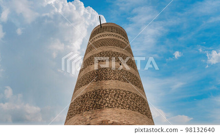 Old Burana tower located on famous Silk road, Kyrgyzstan, is an 11th century minaret located in the Chuy Valley. It is a popular tourist attraction in the region. Old Burana tower located on famous Silk road, Kyrgyzstan, is an 11th century minaret located in the Chuy Valley. It is a popular tourist attraction in the region. 98132640