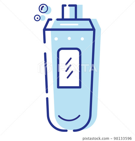 Isolated blue shampoo bottle cleanliness icon Vector Isolated blue shampoo bottle cleanliness icon Vector 98133596