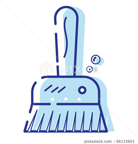 Isolated blue brush cleanliness icon Vector Isolated blue brush cleanliness icon Vector 98133601