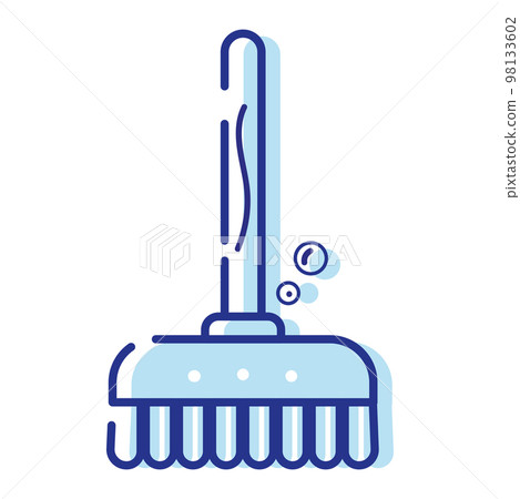 Isolated blue broom cleanliness icon Vector Isolated blue broom cleanliness icon Vector 98133602