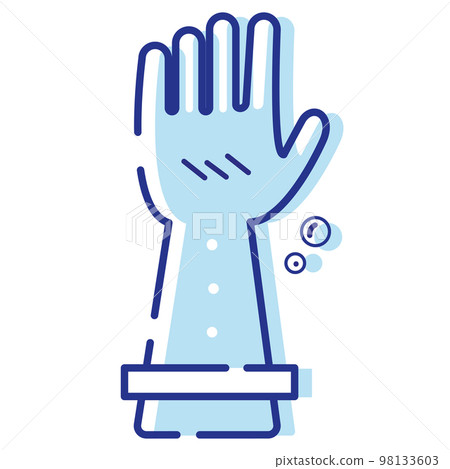 Isolated blue kitchen gloves Cleanliness icon Vector Isolated blue kitchen gloves Cleanliness icon Vector 98133603