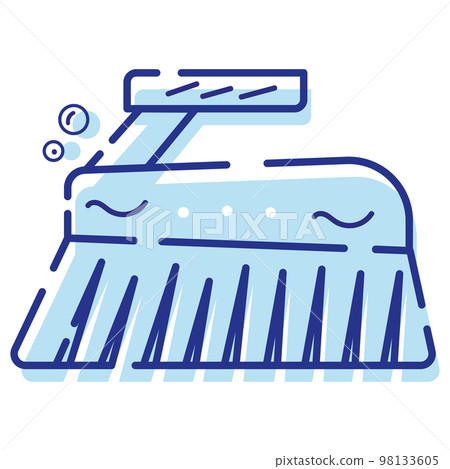 Isolated blue brush cleanliness icon Vector Isolated blue brush cleanliness icon Vector 98133605