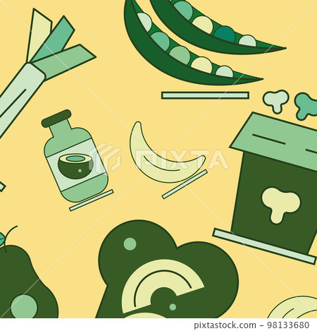 Seamless pattern background with vegan food icons Vector Seamless pattern background with vegan food icons Vector 98133680