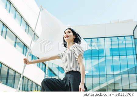 career woman with flag 98133707