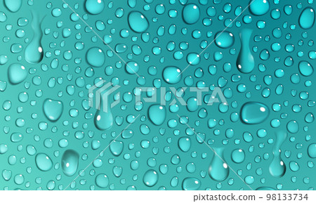 Turquoise background of water drops Turquoise background of water drops 98133734