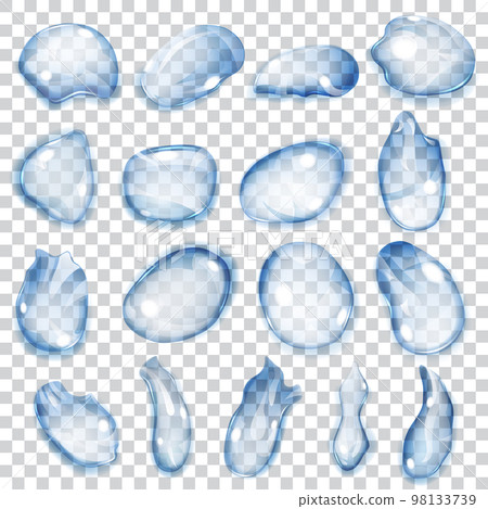 Transparent light blue drops 98133739