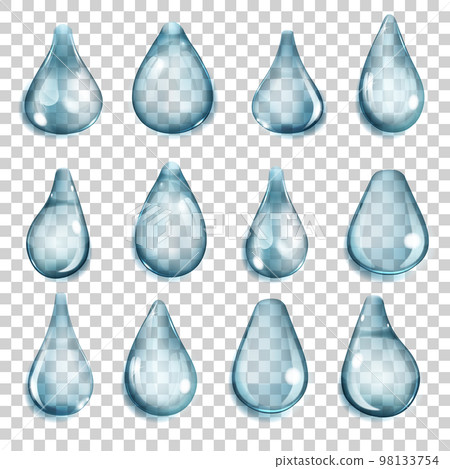 Transparent blue drops Transparent blue drops 98133754