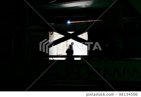 In a corner of the big city at night In a corner of the big city at night 98134506