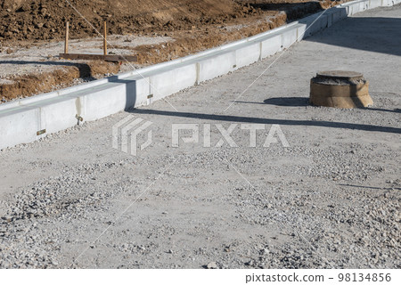 Road construction: Ditch laying and manholes Road construction: Ditch laying and manholes 98134856