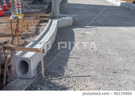 Road construction: Ditch laying work Road construction: Ditch laying work 98134860