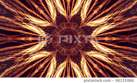 3d rendering background of microworld or sci-fi theme with glowing particles form curved lines, 3d surfaces, grid structures with depth of field, bokeh. Golden red wave star symmetric forms 3d rendering background of microworld or sci-fi theme with glowing particles form curved lines, 3d surfaces, grid structures with depth of field, bokeh. Golden red wave star symmetric forms 98135866