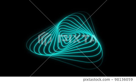 Abstract geometric art, dynamic futuristic background, modern tunnel with neon glow. 98136059