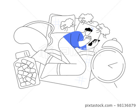 Sleep disturbances abstract concept vector illustration. Sleep disturbances abstract concept vector illustration. 98136879