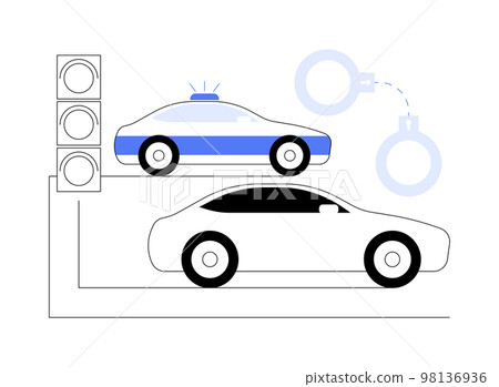 Traffic crime abstract concept vector illustration. Traffic crime abstract concept vector illustration. 98136936