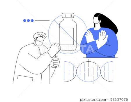 Refusal of vaccination abstract concept vector illustration. Refusal of vaccination abstract concept vector illustration. 98137076