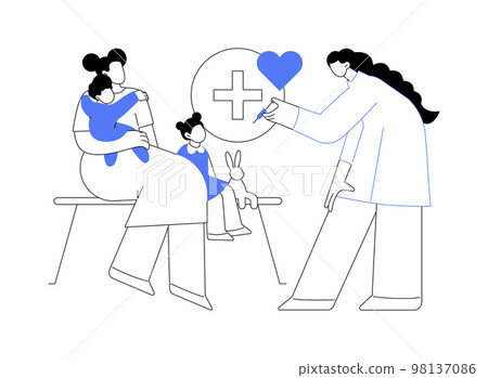 Infant and child vaccination abstract concept vector illustration. 98137086