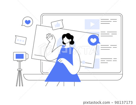 Vlog abstract concept vector illustration. Vlog abstract concept vector illustration. 98137173