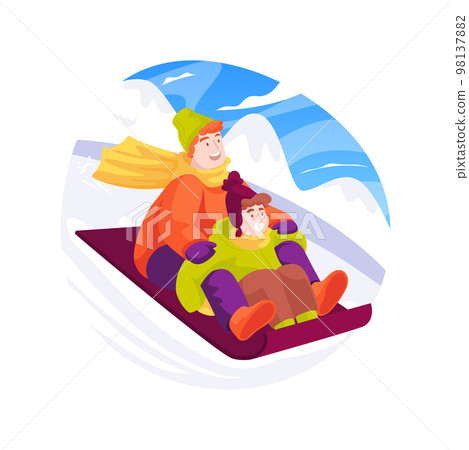 Sleds isolated cartoon vector illustration. Sleds isolated cartoon vector illustration. 98137882