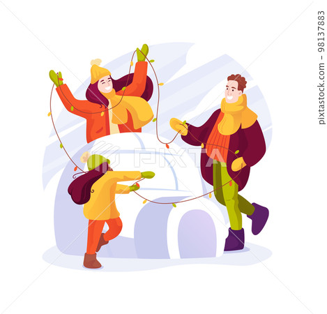 Snow fort isolated cartoon vector illustration. Snow fort isolated cartoon vector illustration. 98137883