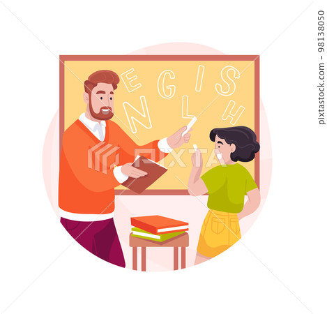 English language arts tutor isolated cartoon vector illustration. 98138050