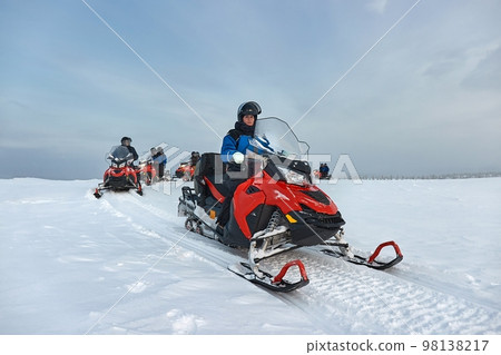 Snow mobile trip in Lapland 98138217